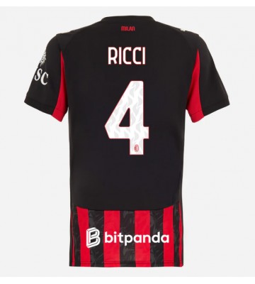 AC Milan Samuele Ricci #4 Replika Hjemmebanetrøje Dame 2025-26 Kortærmet